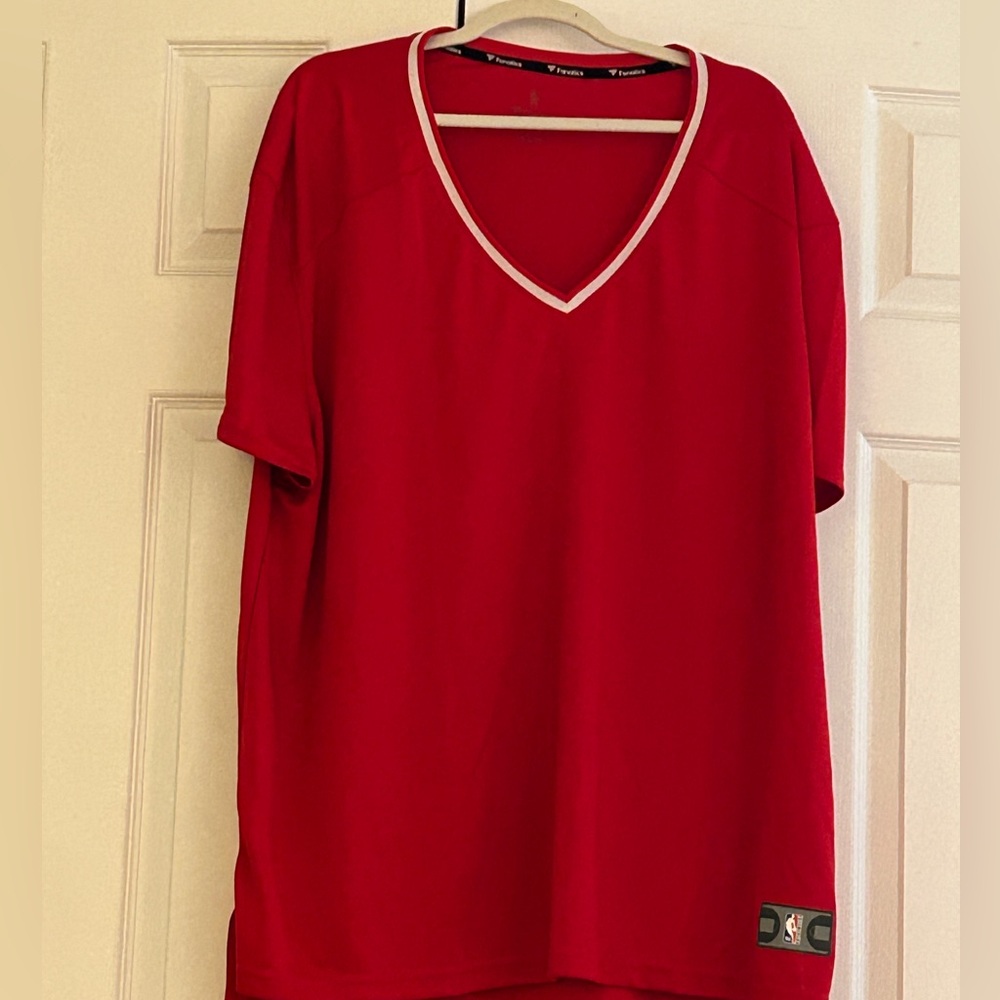 NEW Fanatics NBA Fast Break Red V-Neck Basketball Jersey Mens Size 4XL